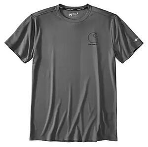 NWT Carhartt Men's Force Sun Defender Relaxed Logo T-Shirt in Steel Heather Med